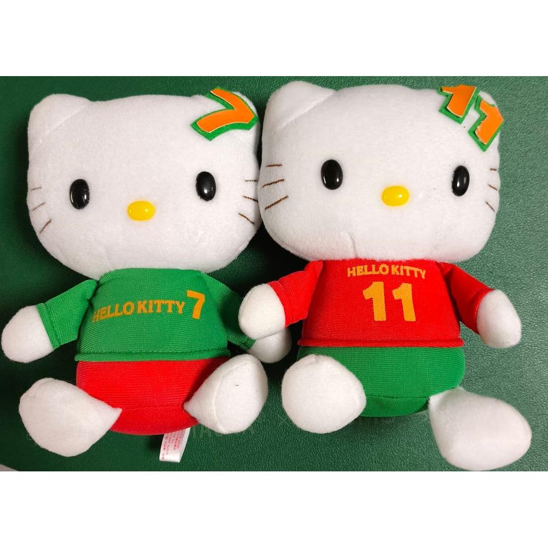 Hello Kitty Plush Toy Set of 2 7-Eleven Soccer Uniform