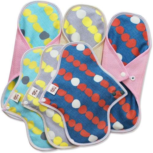 

Waterproof Cloth Sanitary Pads, Set of 3, 23cm, with Snaps, Made in Japan, Eco-Friendly, Organic Cotton (Soft and Fluffy Knit: KIVI)