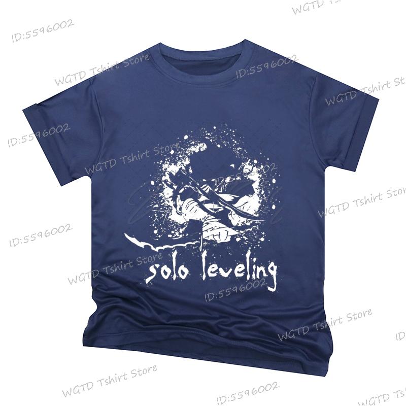 Anime Pattern Solo Leveling Men T-shirts Statue of God Cartoon Short Sleeve Clothes Harajuku Sung Jin-Woo Tshirts Tops Unisex