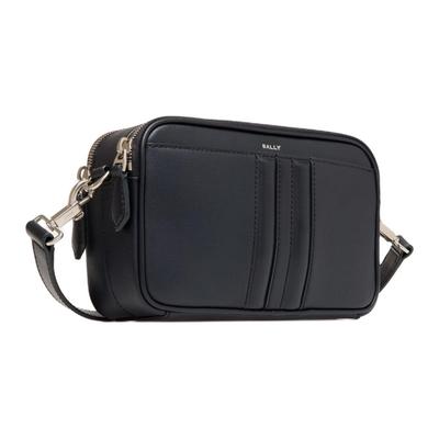 Bally Mythos Palladium Tone Metal Recycled Leather Crossbody Bag Men Bags Navy-Blue 6310496