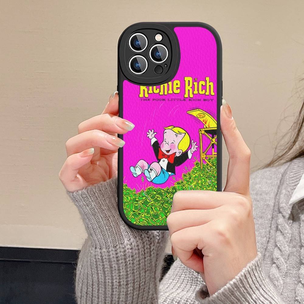 Cartoon Richie Rich Phone Case Hard Leather For IPhone 14 13 16 Mini 15 14 11 12 Pro Max Plus Fundas