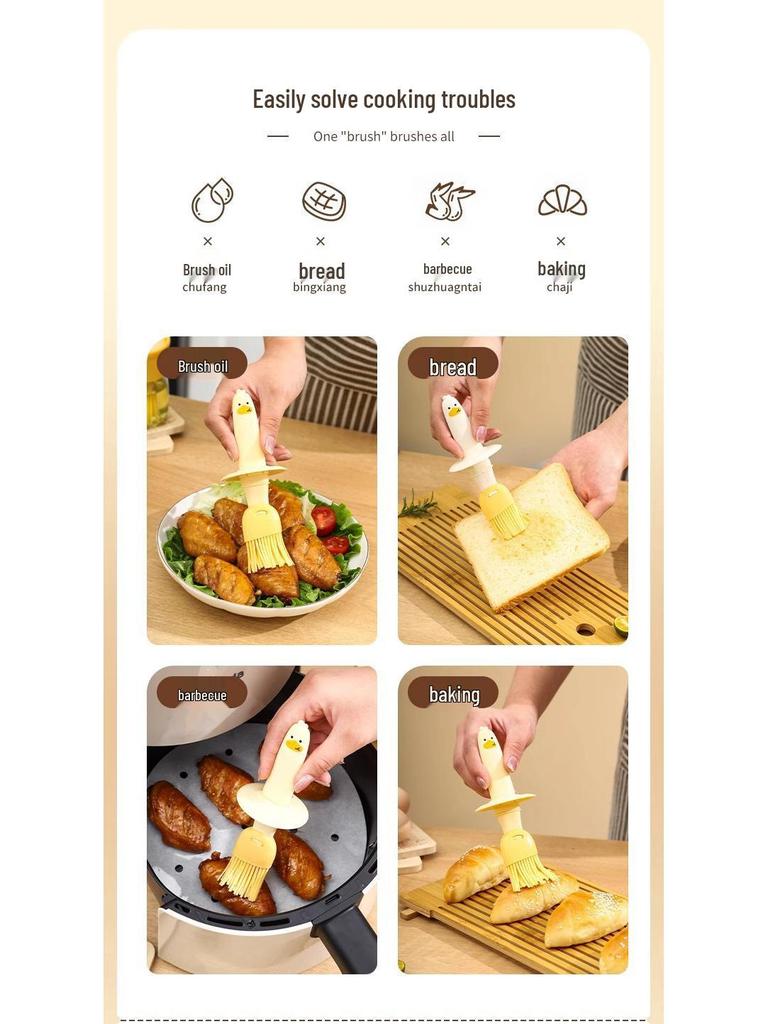 Högtemperaturbeständig silikonoljepensel med flaska för kök, bakning och grillning