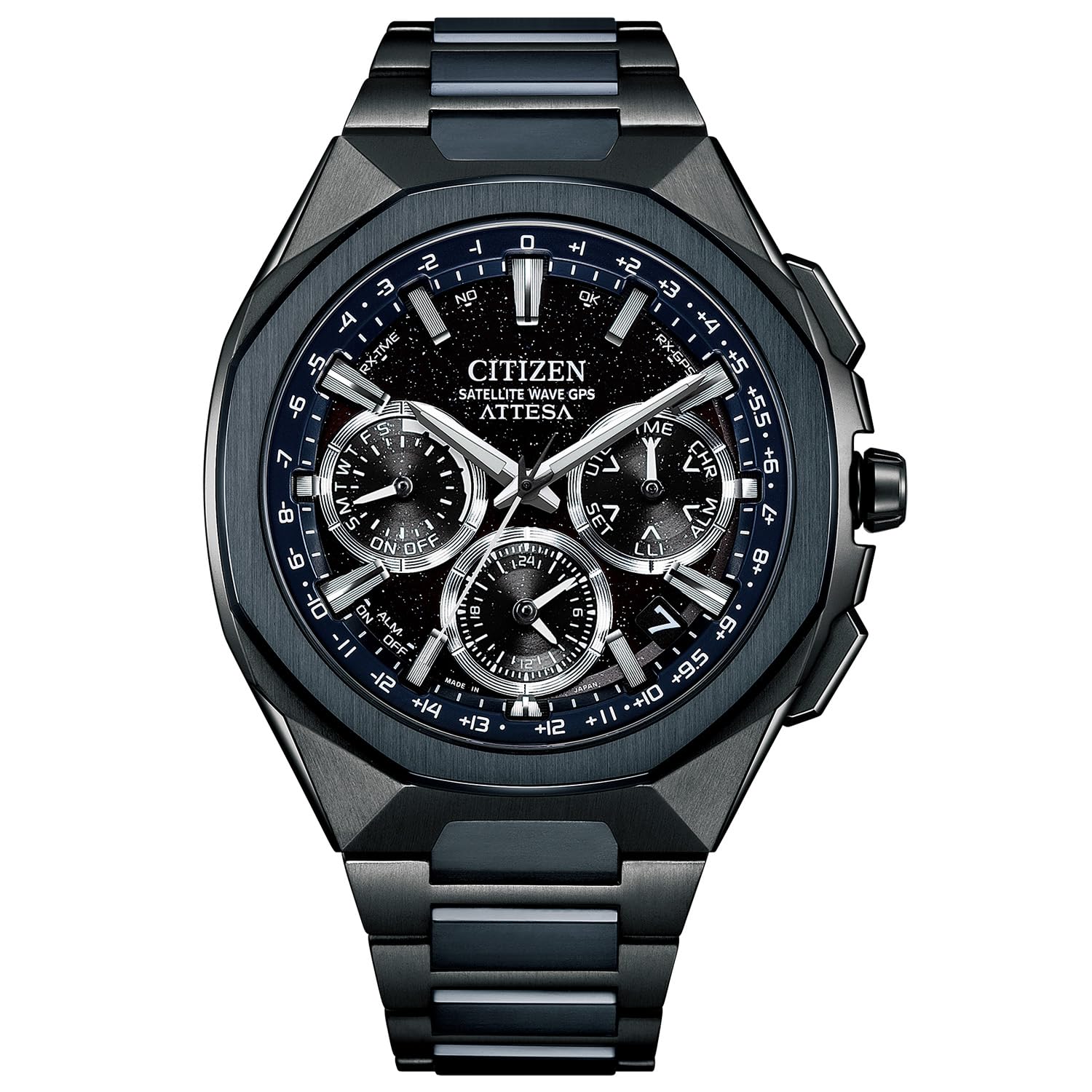 

Годинник Attesa Limited Blue Universe Black [Citizen], Eco-Drive з живленням від світла, GPS, Радіокерований, Водонепроникний, Видання, Колекція, Чорний,