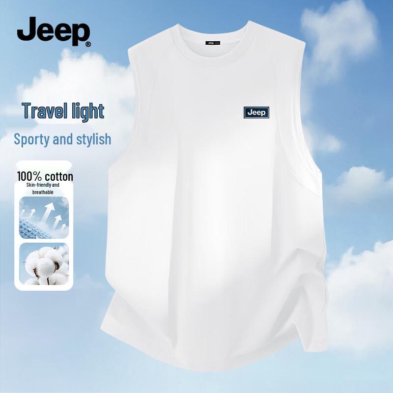 JEEP Men s 220G Heavy Cotton Sleeveless Tank Top 4XL