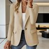 Yousheng Damen Anzugmantel Revers Langarm Ein-Knopf Anzugjacke mit Pattentaschen Unifarben Arbeitsbüro Business Oberbekleidung