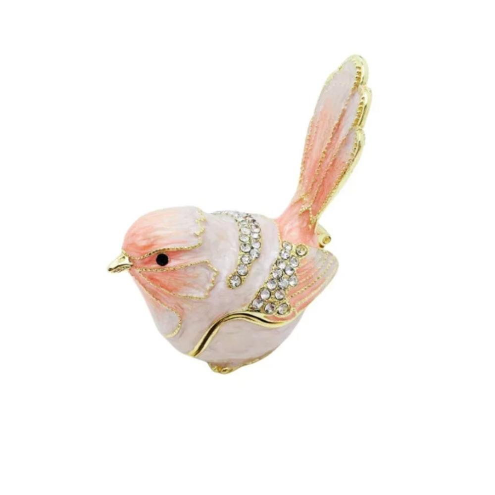 Metal Material Bird Trinket Box Mini Size Bionic Ornaments Metal Enamel Decoration  Home Decor