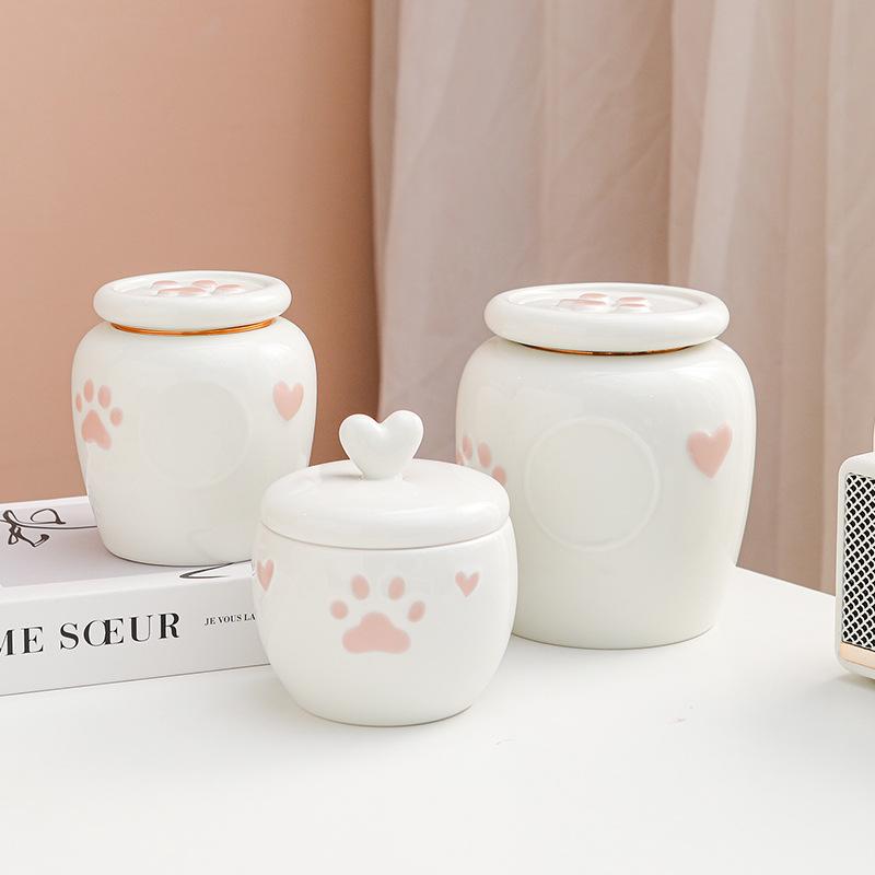 Ceramic Pet Cremation Urn for Cats and Dogs Memorial