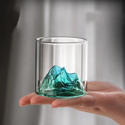 Malý průhledný skleněný hrnek na kávu, horský hrnek, sklenice na whisky, žáruvzdorný čaj, mléko, džus, hrnky na pití