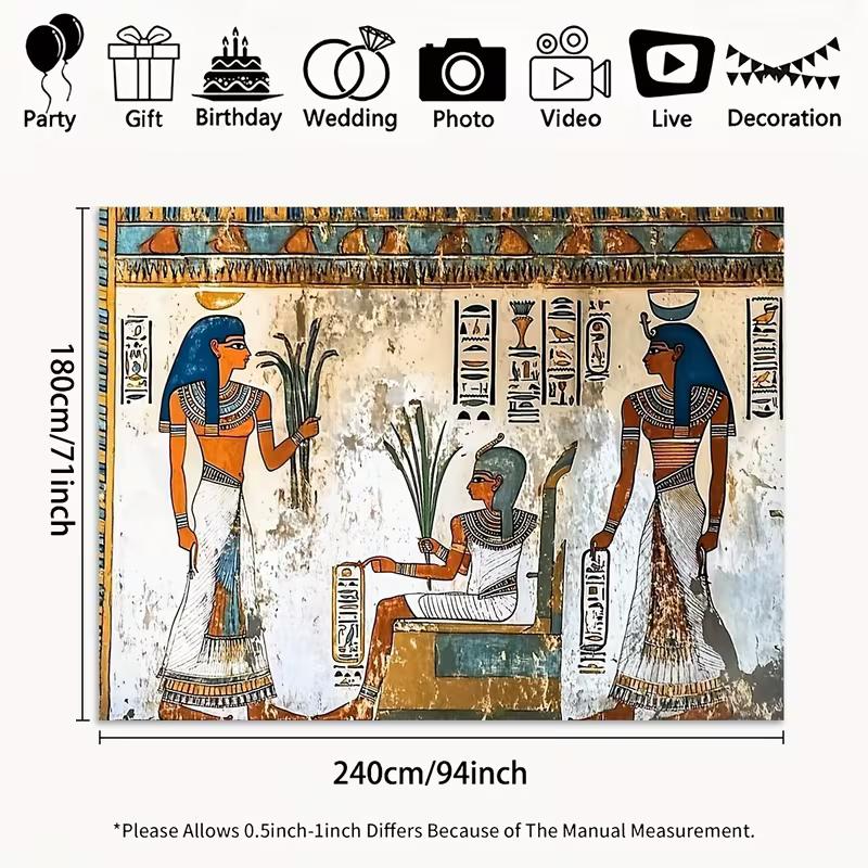 2D Antike Ägyptische Grabmalerei Kulisse Hieroglyphen & Figuren Themen-Deko Hintergrund