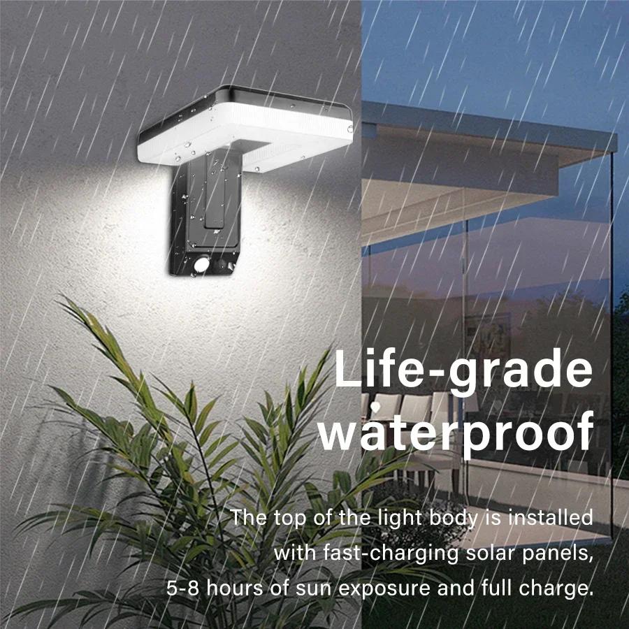 120° Solar LED Light Outdoor Wall Light Waterproof Spotlight Motion Sensor Solar 3 Modes Street Light Garden Garage Decoration