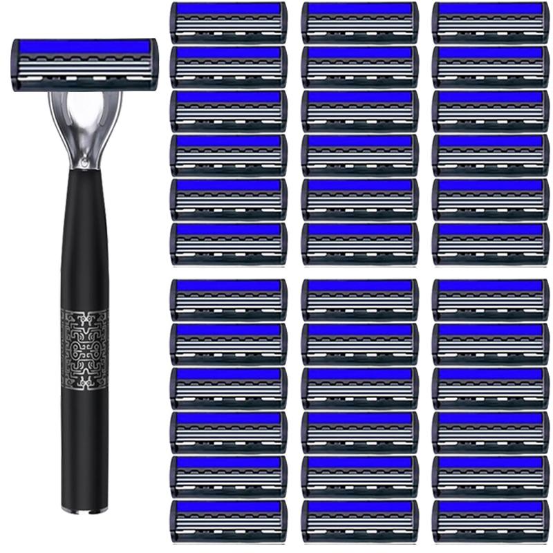 3-layer Shaver sackPremium Stainless Steel Safety Razor with Replaceable Blades - Smooth and Comfortable Shave for Men and Women