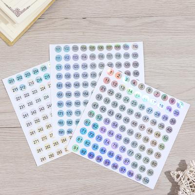 Wasserdichte Nummer 1-300 Laser Etiketten Aufkleber Nagellack Lippenstift Nummer Tags