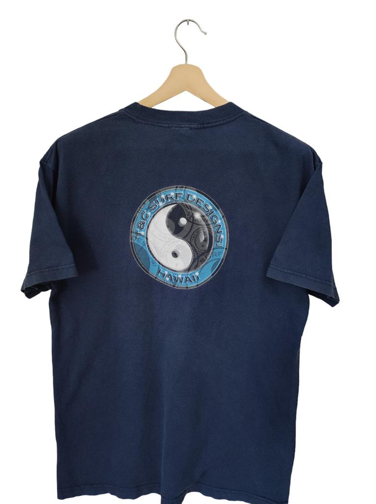 80s Vintage Ying Yang Town & Country Surf Skate Store Shop T and C Aloha Hawaii Hang Loose Surfing Town and Country Hawaii Shirt Large USA