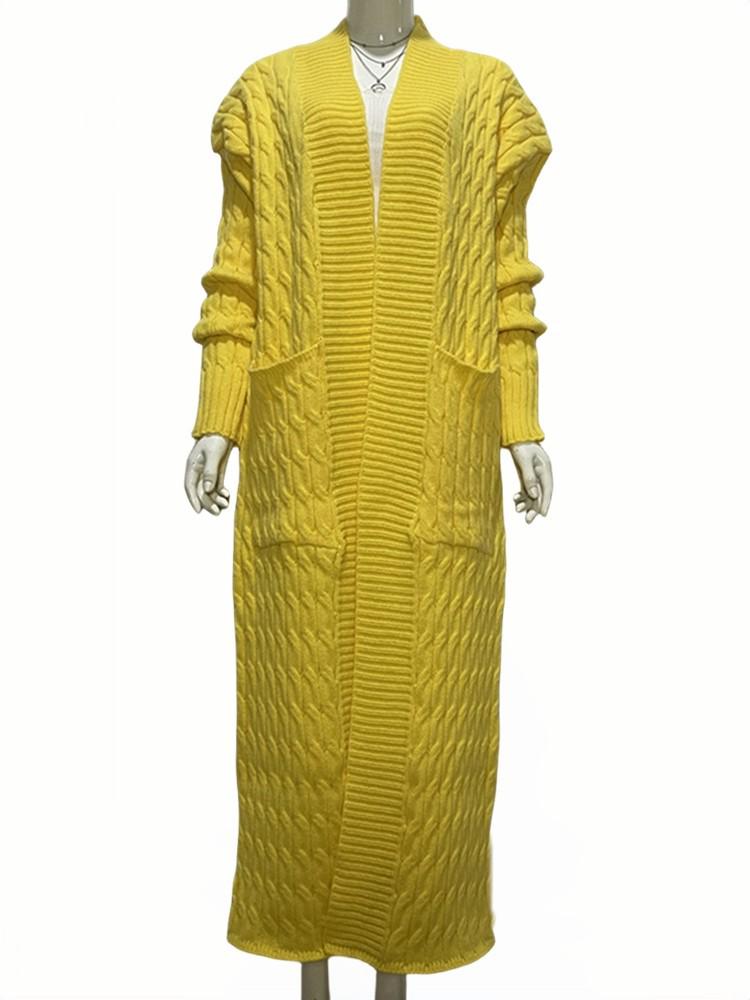 2025 European & American Women's Casual Long Sleeve Plus Size Cardigan - Autumn/Winter New Arrivals