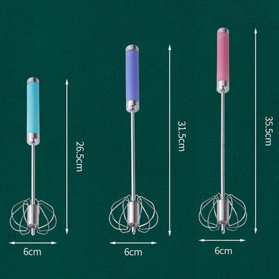 Semi-automatic Whisk Stainless Steel Hand-pressed Rotary Stiring Whipping Stirring Easy To Operate Kitchen Baking Accessories