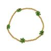 Green Bead Flower Bracelet