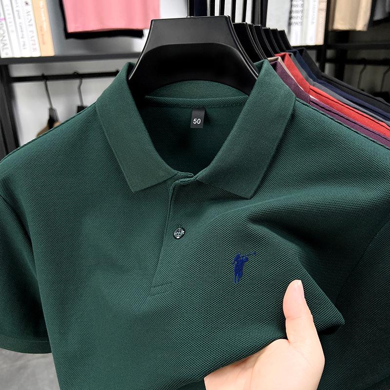 Men's Summer 2025 Embroidered Pony Logo Pure Cotton Polo Shirt