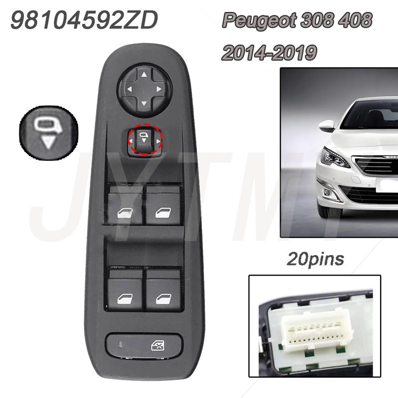

Car Accessories for Peugeot 308 408 2014- Front Left Electric Window Control Switch Glass Lifter Replace Button 98104592ZD