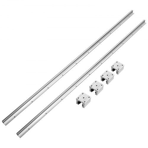 VEVOR Linear Guide Rail Set, SBR20 1500mm, 2 PCS 59 In/1500 Mm SBR20 Guide Rails and 4 PCS SBR20UU Slide Blocks