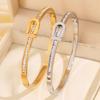 Titanium Steel Bracelet - Stylish and Fashionable Luxury Style Couple Bracelet with Stainless Steel Single Row of Diamonds