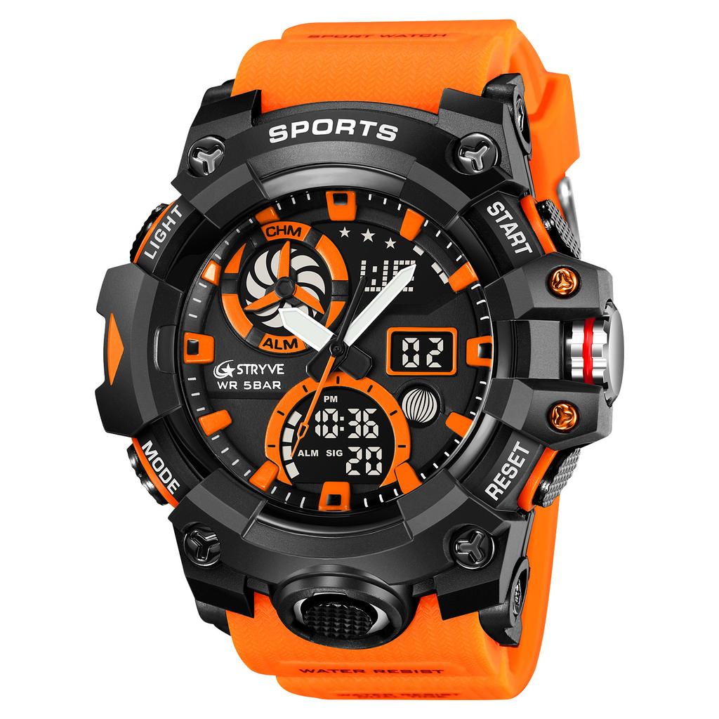 Men's Waterproof Luminous Running Alarm Clock Watch
