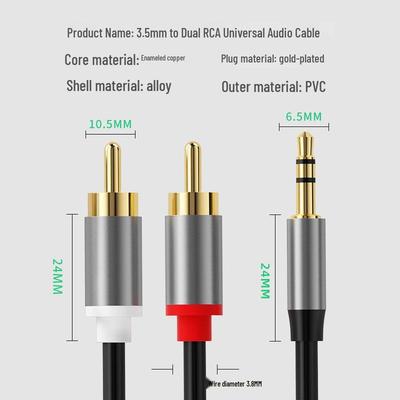 Hoparlörler, Bilgisayarlar ve Cep Telefonları için 3.5mm'den Çift RCA'ya Ses Kablosu