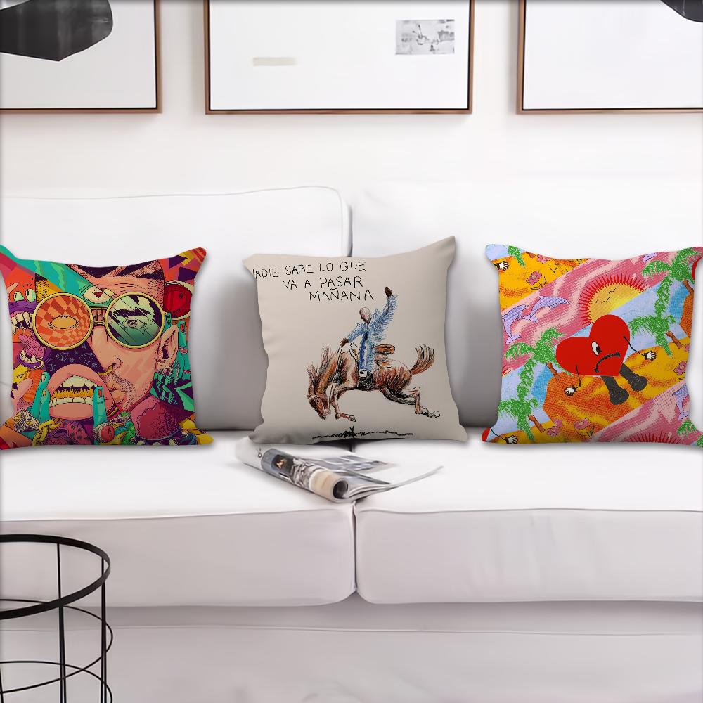 Rapper B-Bad Music B-Bunny cushion cover Pillow Cover Decoration Room Home Sofa living Office Car Nordic Simplicity