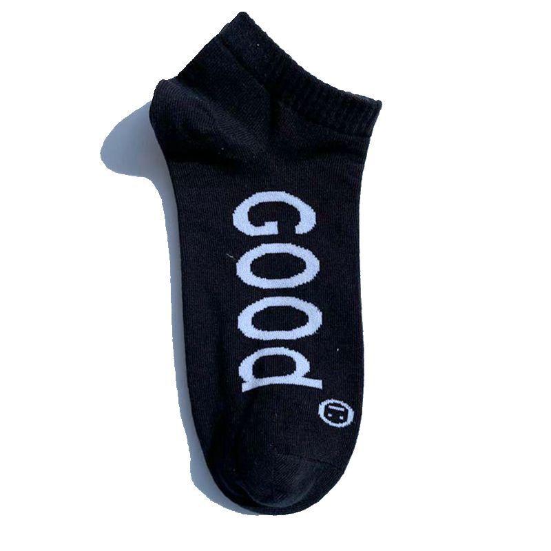 5 Pairs of Large Size Short Socks Letters Tide Men Boat Socks Hip Hop Skateboarding Sports Cotton Socks