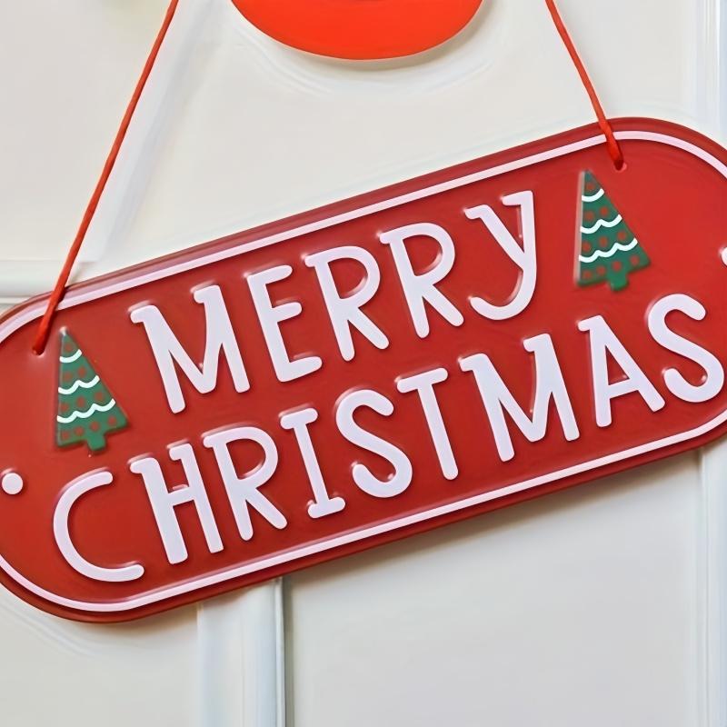1pc, Merry Christmas plaque logo, front door decoration, home decoration, Christmas tree decoration