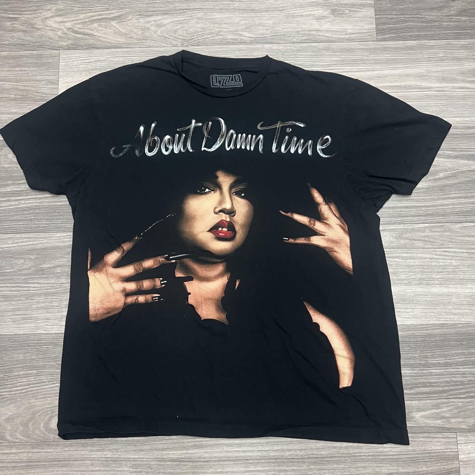 Lizzo About Damn Time T Adult XL Black Rap HipHop Graphic AOP City Girl Unisex T-Shirt XXXL