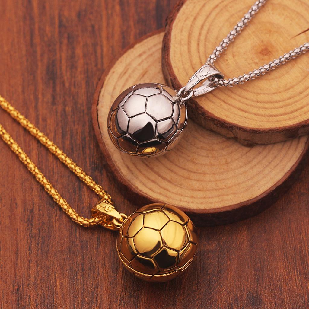 New Style Fashionable Solid Football Model Pendant Necklace - A Football Enthusiast's Accessory and Decoration Item