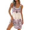 Women's Casual Daily Dating Outing Fashion Print Basic Sleeveless Loose Dress Bohemian Beach Dress Sleeveless Dress