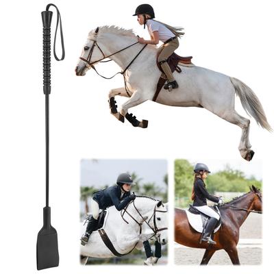 21Inch Riding Crop with Handle Equestrian Training Horse Whip PU Leather Outdoor Portable Pointer for Equestrian Sports