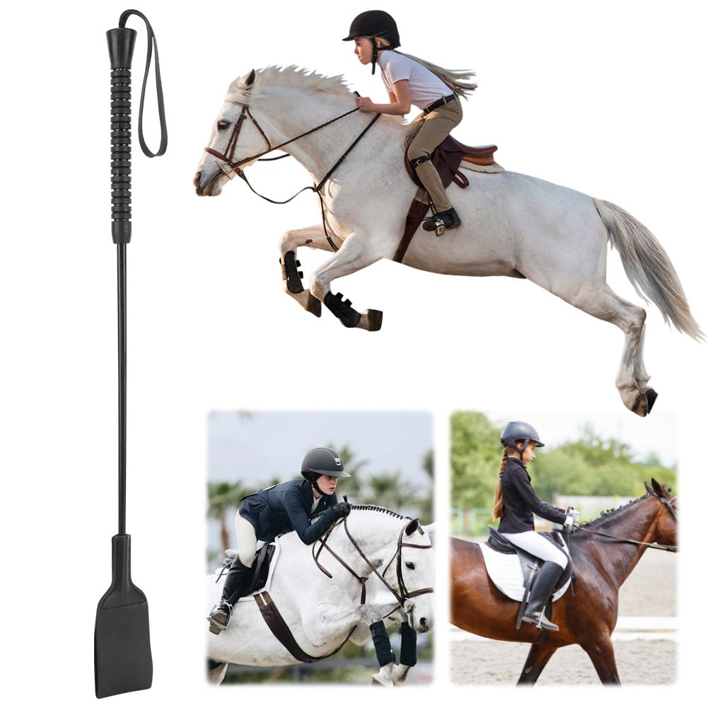 21Inch Riding Crop with Handle Equestrian Training Horse Whip PU Leather Outdoor Portable Pointer for Equestrian Sports