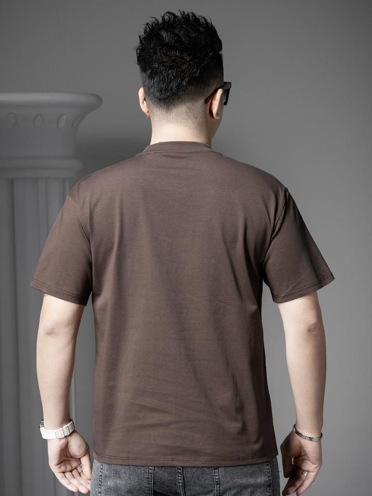 European Men's Short-Sleeve T-Shirt Summer 2025 New Trendy Brand Solid Color Round Neck Top Half-Sleeve Tee Base Shirt for Men