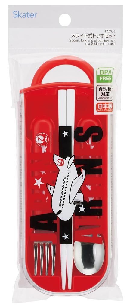 Skater Bento Chopsticks Trio Set JAL Children's (Chopsticks, Spoon, Fork, 16.5cm) TACC2-A