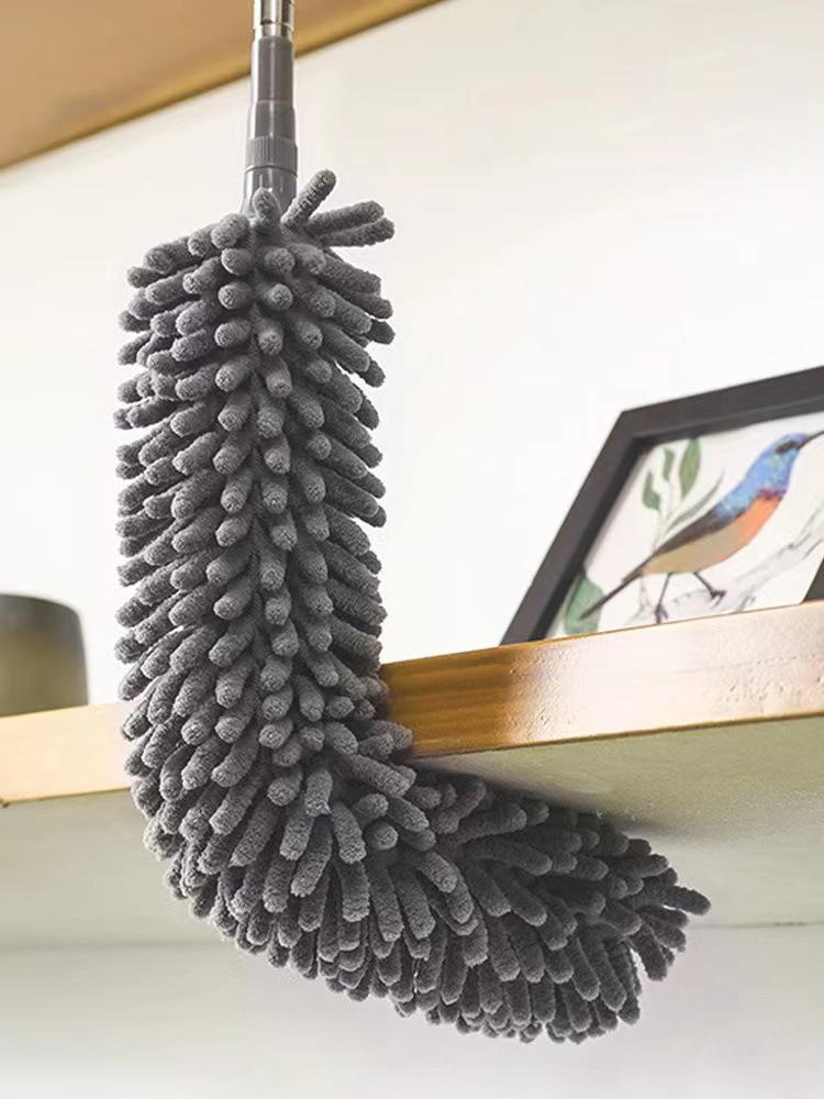 6 Brush Heads 2.8 Meter One Pole Multi Head Dust Collector Extended Ultra-Fine Fiber Ceiling Sweeping Brush Chicken Feather Dust