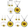 Vintage Sonnenblumen Schmuckset Mit Legierung Anhänger Kette Ohrringe Für Damen