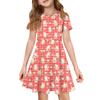 Girl Summer Dress Color & Print Short Sleeve Dress With Pocket Casual Dress Shorts Sleeve Party Dress Easter Day