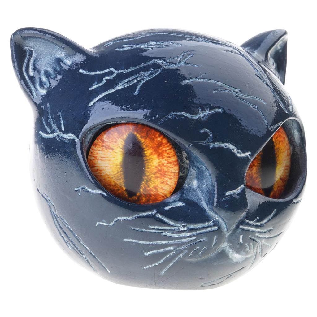 Black Cats Head Statue Figurine Decors Luxurious Animal Sculpture Ornament for Living Room Office Book Shelf Decors