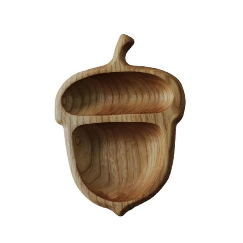 1pc Squirrel Snack Tray, Animal Shaped Nut Tray Fruit Holder Wooden Crafts