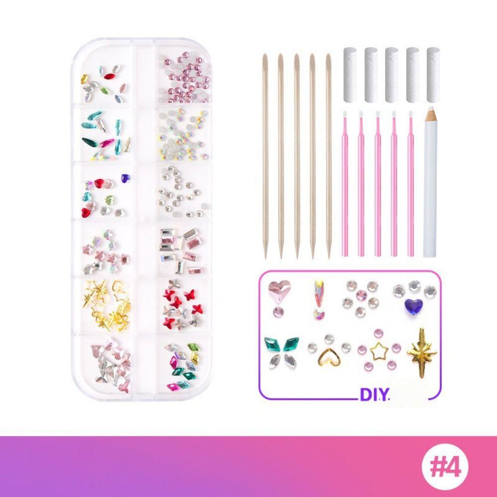 Dental Tooth Gems Diamond Dental Jewelry Crystal Diamond Ornament DIY Tools with Self-adhesive Box Denture Acrylic