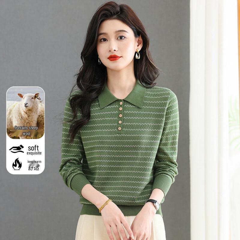 SNOWFLYING Women s Wool Blend Colorblock Polo Sweater XL