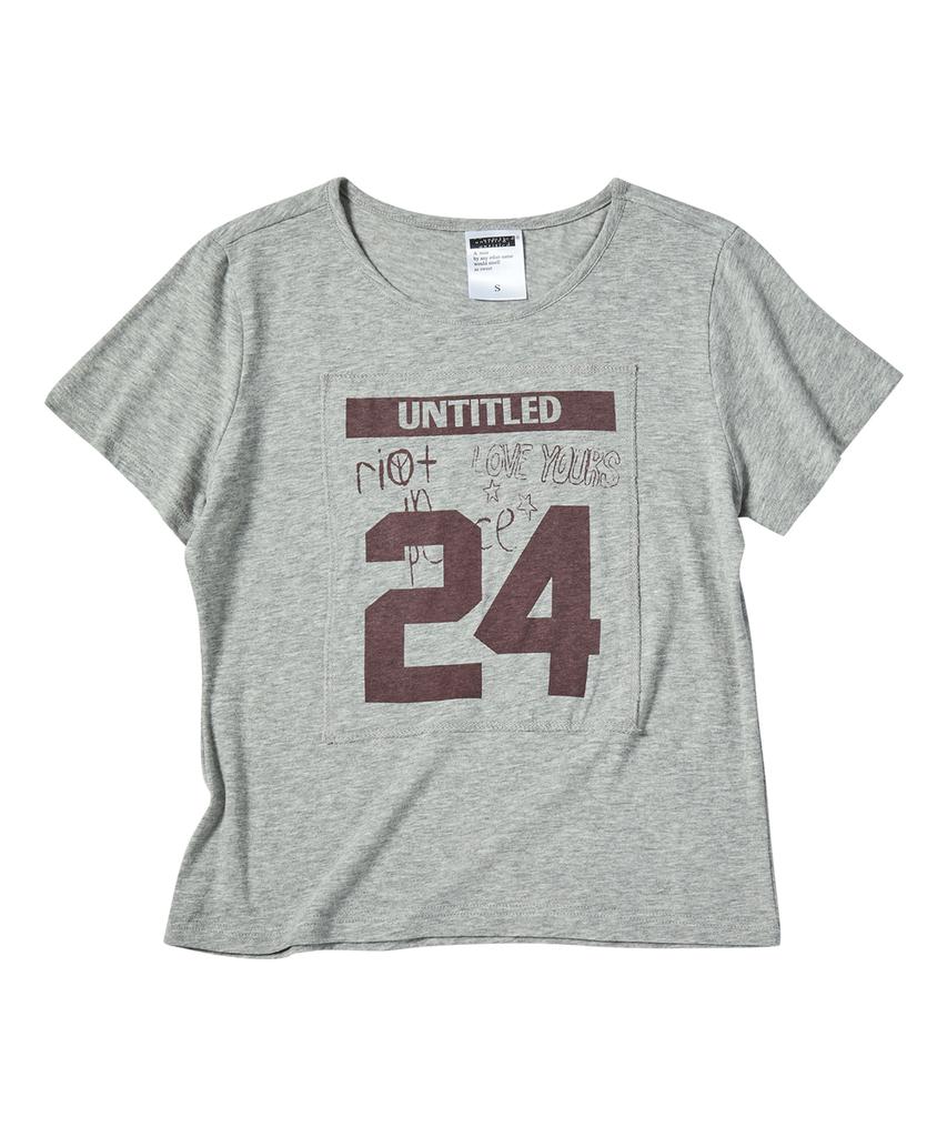 Eontaiteulseoul Untitle Number Patch Crop Short Sleeve Gray