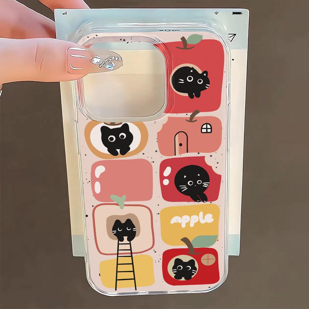 Painted Phone Case for iPhone 12 13 15 16 iPhone 16 12 13 14 15 Pro  14 15 16 Pro Max Coverage Shockproof Anti-Fingerprint Fresh Style Protective Case