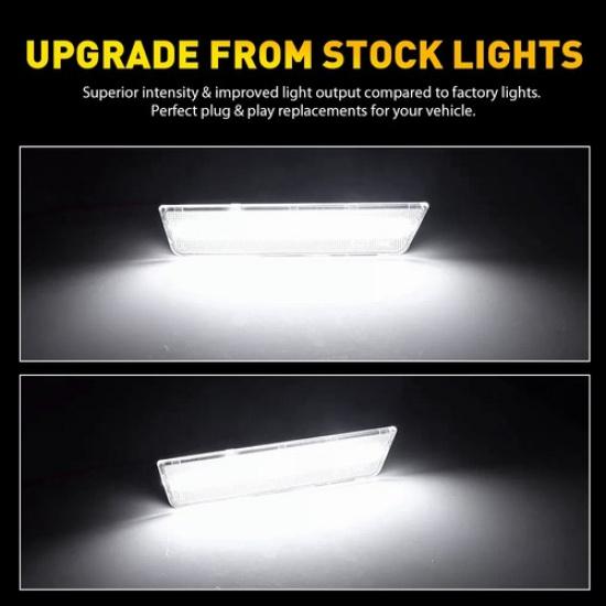 Clear Lens White LED Lights Front Side Marker Lamps For 08-14 Dodge Challenger A