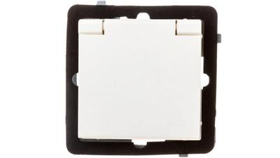 Sonata Gniazdo Bryzgoszczelne Z/U Ip44 Klapka Ecru Gph-1Rz/M/27/W