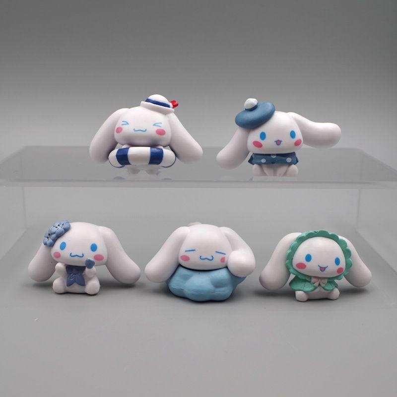 Figura Linda de Cinnamoroll Sanrio Anillo de Natación Juguete Juego de Figuras Para Decoración de Pasteles Diy
