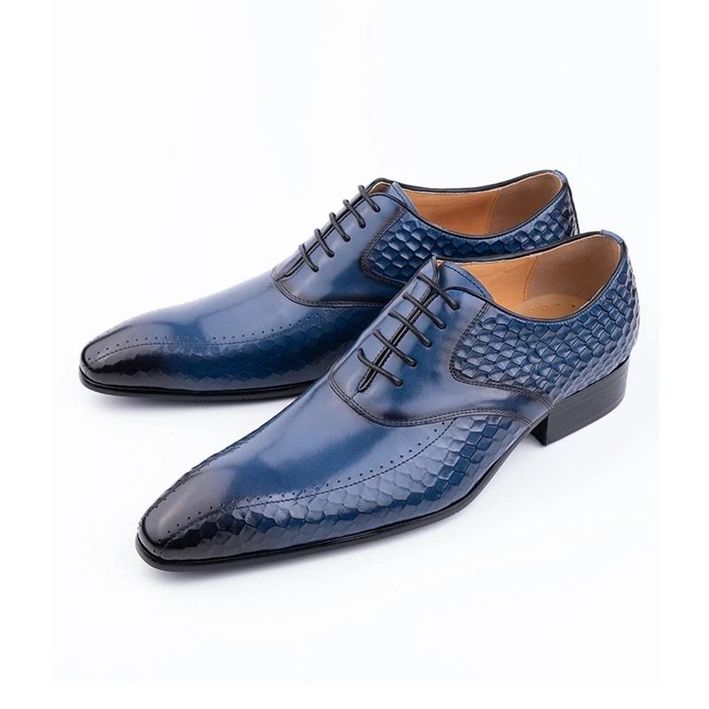 

Fashion Factory Wholesale Men Leather Shoes Luxury Dress Office Wedding Party Suits Matching Footwear Handmade Fashion Business Man shoe 50 синий