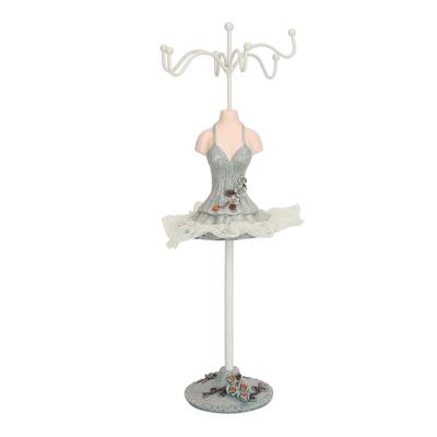 Ohrringe Halskette Prinzessinnenkleid Ständer Display Harz Menschliches Modell Schmuckorganisator Grün